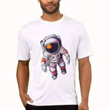 Astronauta en camiseta espacial