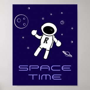Astronauta en el espacio - Arte en morado, negro y