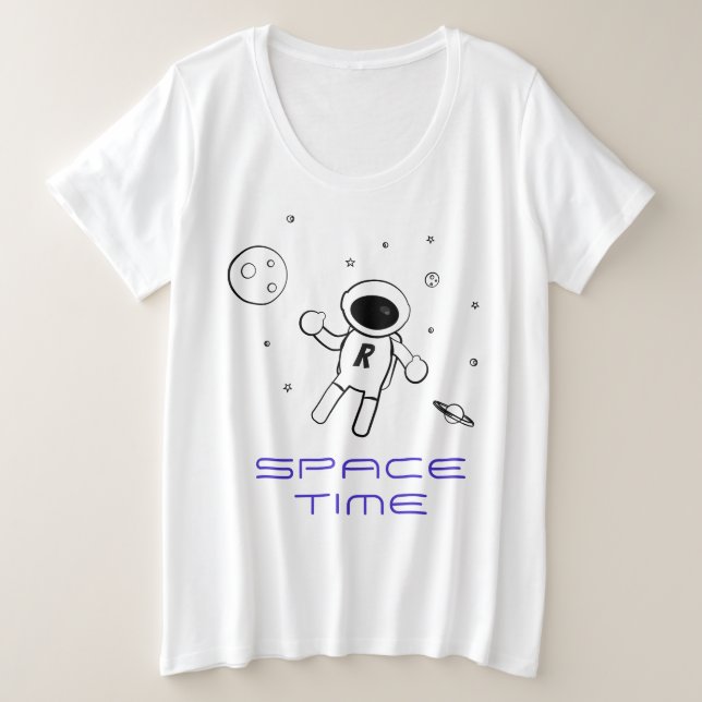 Astronauta en el espacio - Arte en negro, blanco y (Anverso del diseño)