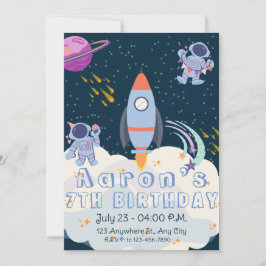 Astronauta en el espacio Invitación al cumpleaños