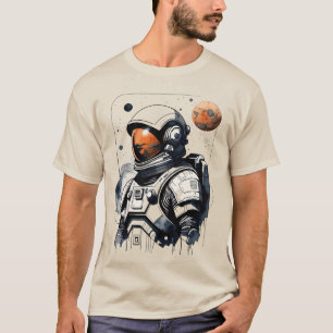 Astronauta en la camiseta de Marte