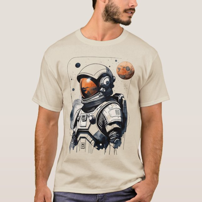Astronauta en la camiseta de Marte (Anverso)