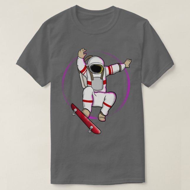 Astronauta En La Camiseta Premium De Skateboard (Diseño del anverso)