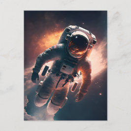 Astronauta en postal espacial