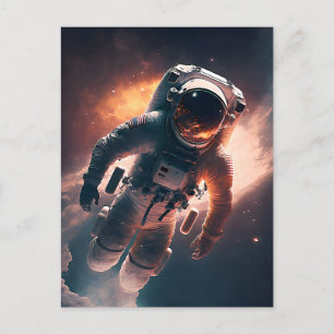 Astronauta en postal espacial