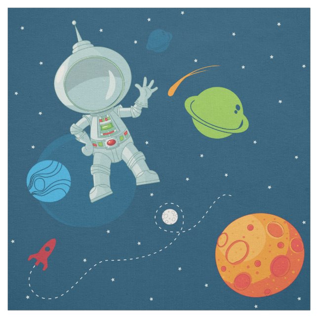 Astronauta espacial con tela de patrón sin foco en (Retal)