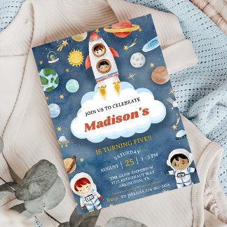 Astronauta espacial Cualquier invitación de fiesta