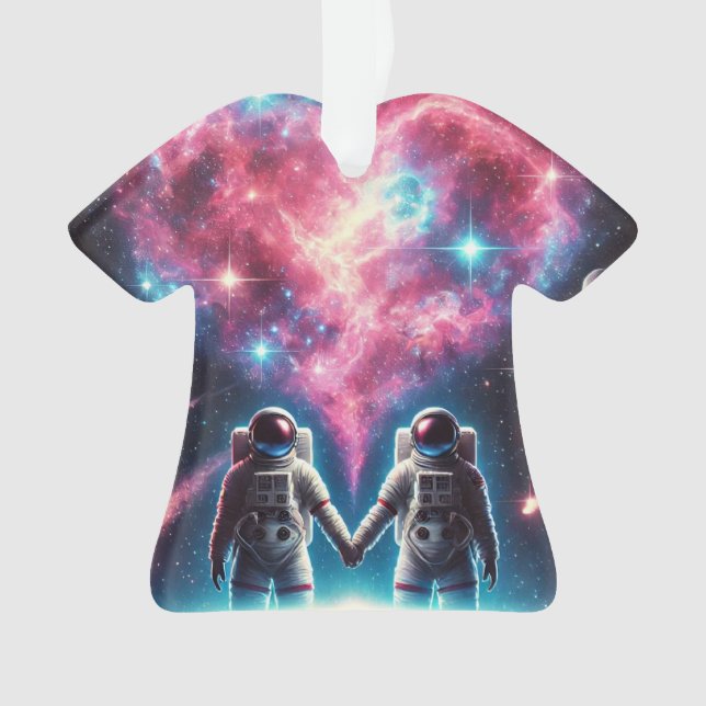 Astronauta Galaxia Ornamento acrílico (Anverso)
