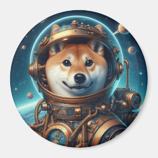 Astronauta Inu Shiba de 3 pulgadas imán