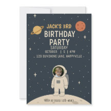 astronauta invitaciones de cumpleaños chico