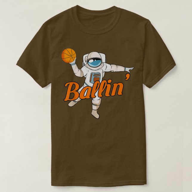 Astronauta jugando a la camiseta de baloncesto (Diseño del anverso)