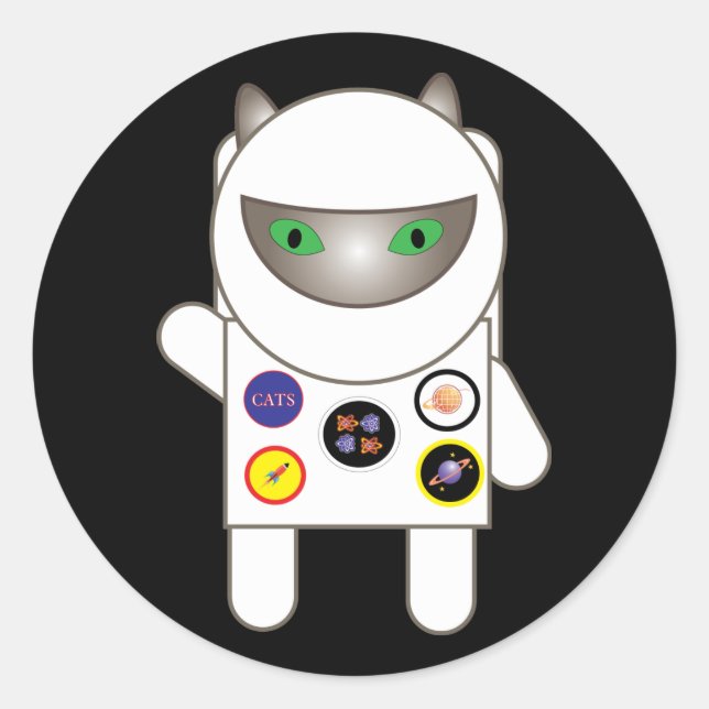 Astronauta Kitty Pegatina (Anverso)