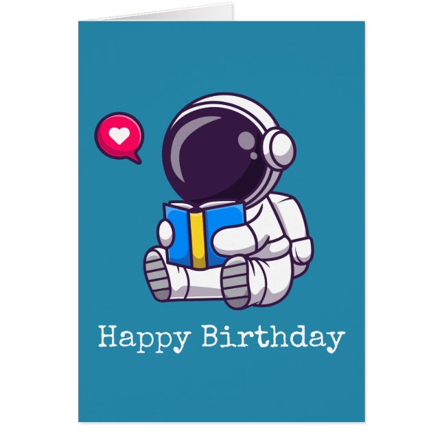 Astronauta leyendo libros niños lindos (Frente)