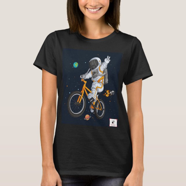 Astronauta montando una camiseta BMX (Anverso)