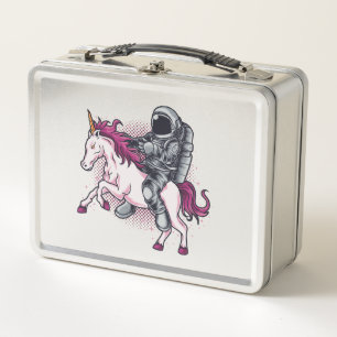 Astronauta montando una camiseta de Unicornio rosa