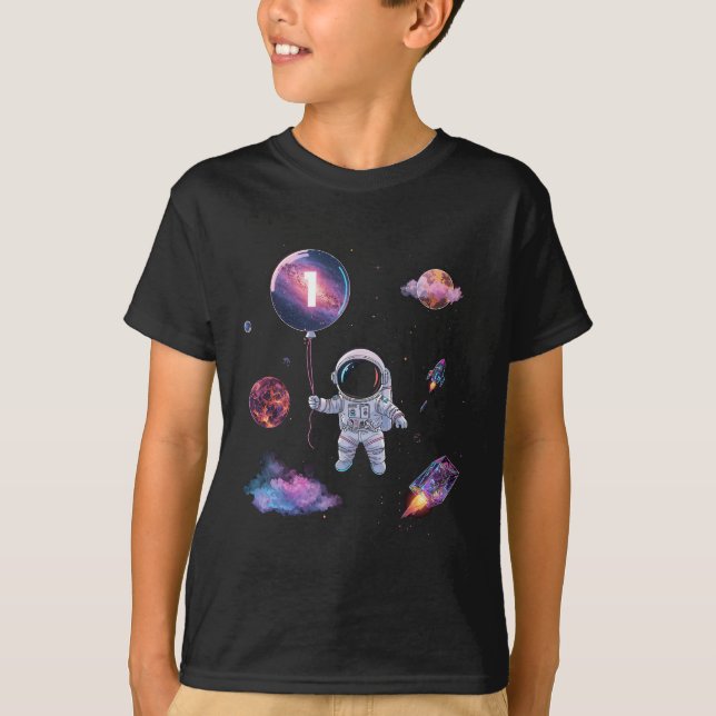 Astronauta niño camiseta de globo lunar (Anverso)