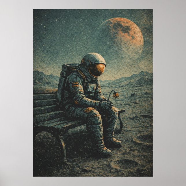 Astronauta Retro-Futuro, Arte Abstracto Espacial d (Frente)