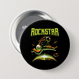 Astronauta Rockstar tocando guitarra en botón espa