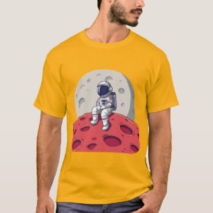 Astronauta solitario en la camiseta de la luna