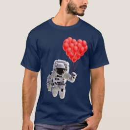 Astronauta sostiene globos cardíacos camiseta