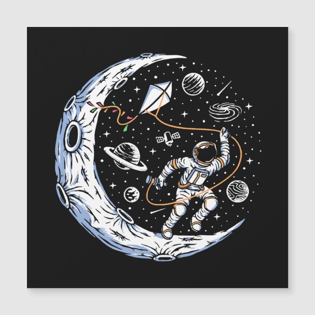 Astronauta volando una cometa en la Luna (Anverso)