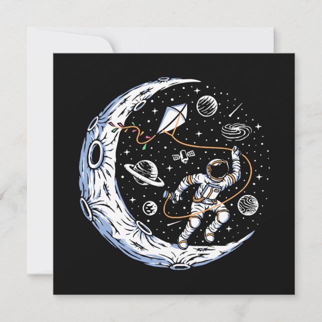 Astronauta volando una cometa en la luna (Anverso)