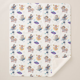 Astronauta y manta de bebé Sherpa Planet Adorable