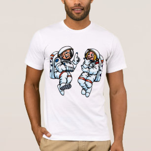 Astronautas con camiseta