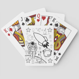 Astronautas con colores en la cubierta de cartas