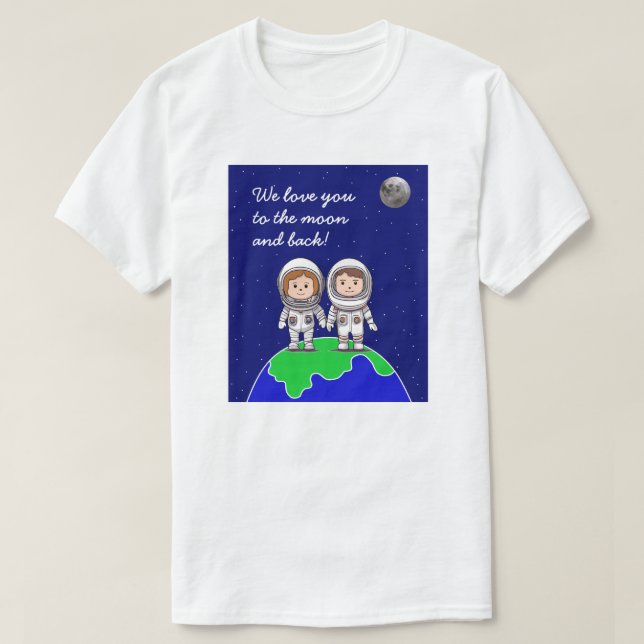 Astronautas de papá y mamá, camiseta de hombres, p (Diseño del anverso)