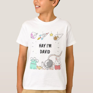 astronautas espaciales camiseta para niños de ilus