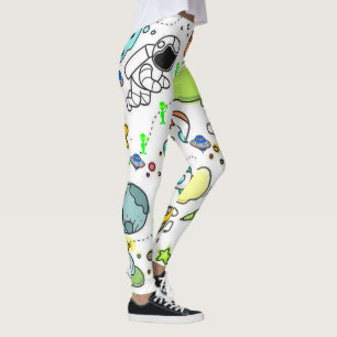 Astronautas Naves Espaciales Alienígenas Leggings
