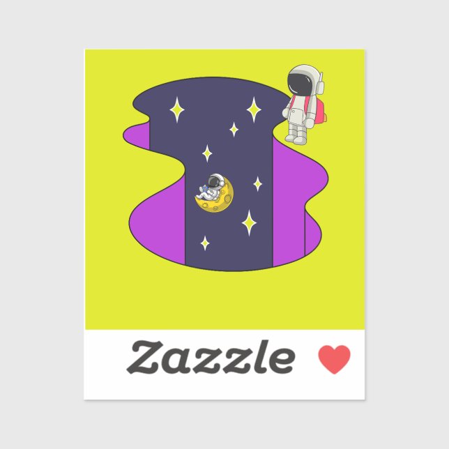 Astronautas personalizados en una calcomanía (Hoja)