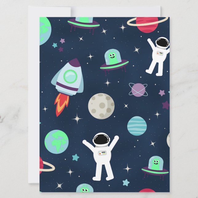 Astronautas Planetas Cohetes y Alienígenas (Anverso)