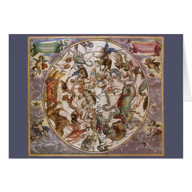 Astronomía de época, constelaciones del cielo meri (Anverso (Horizontal))