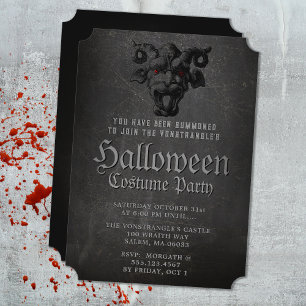 Asustada invitación a fiesta gótica de Halloween