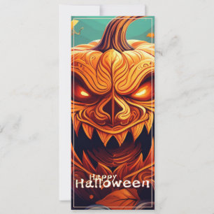 Asustada Naranja Calabaza con cara, Halloween