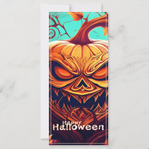 Asustada Naranja Calabaza con cara, Halloween