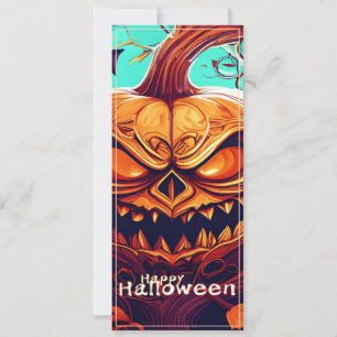 Asustada Naranja Calabaza con cara, Halloween