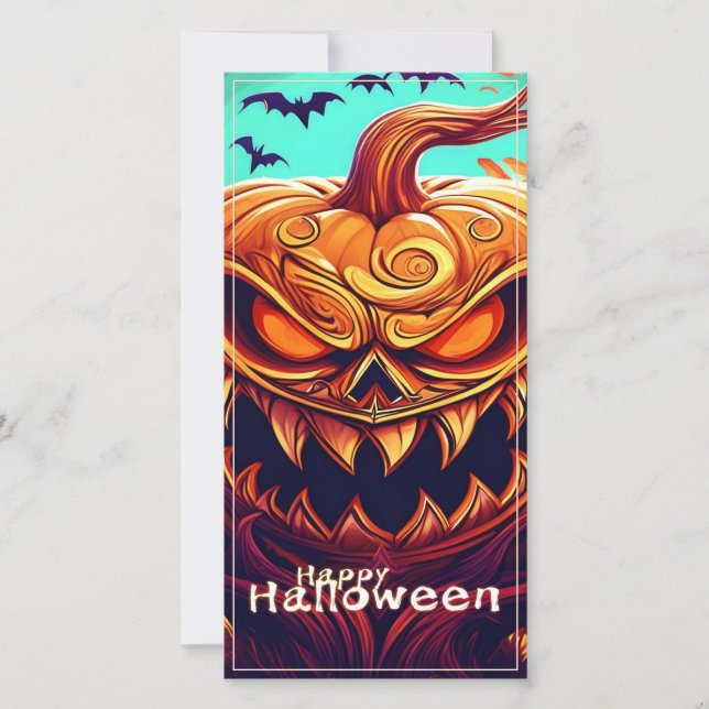 Asustada Naranja Calabaza con cara, Halloween