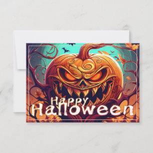 Asustada Naranja Calabaza con cara, Halloween