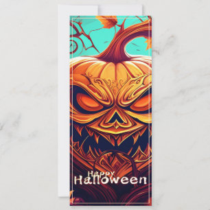 Asustada Naranja Calabaza con cara, Halloween