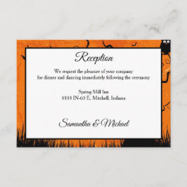 Asustada recepción de bodas en árbol de Halloween