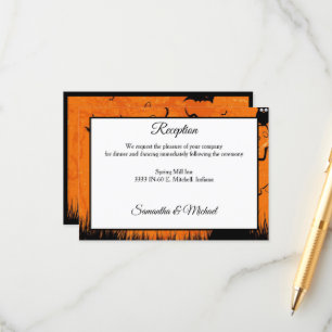 Asustada recepción de bodas en árbol de Halloween