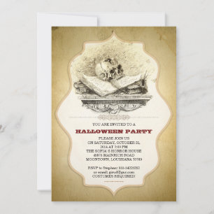 asustado partido de Halloween con invitaciones a e