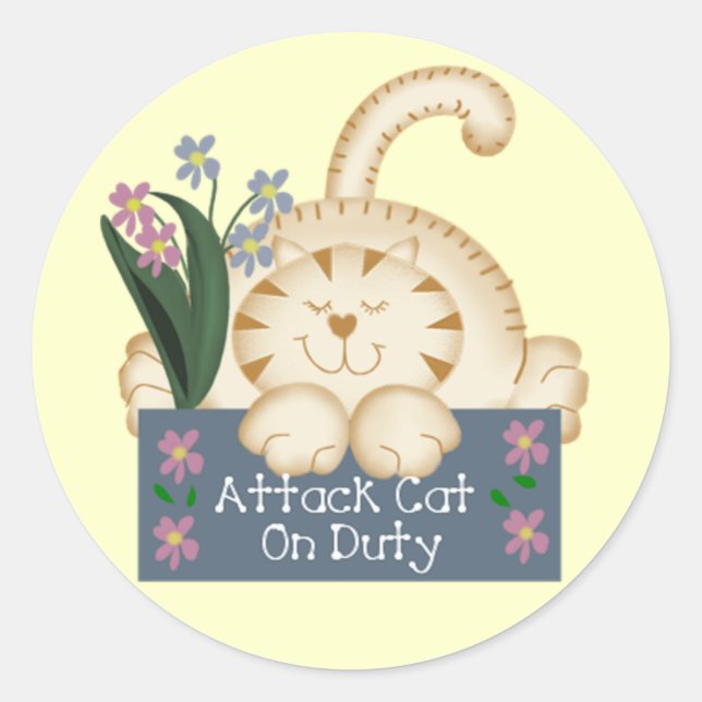 Atacar a un gato a Pegatinas de servicio (Anverso)