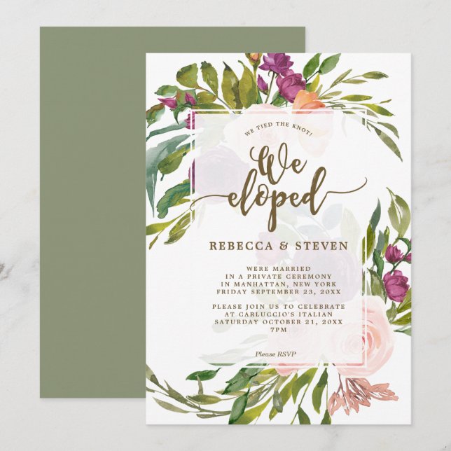atamos el nudo que eloped verdor de la invitación (Anverso / Reverso)