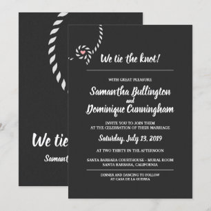 Atamos la invitación de la boda del nudo