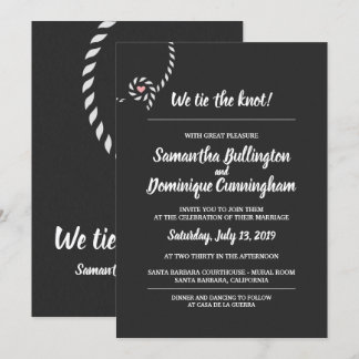Atamos la invitación de la boda del nudo