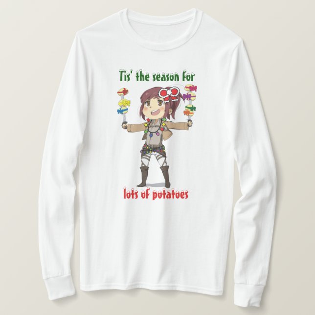 Ataque contra la camiseta larga de la manga del (Anverso del diseño)
